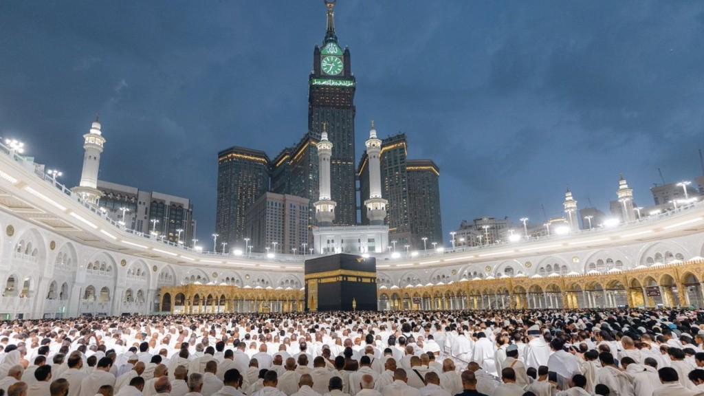 Kaaba at Masjid al-Haram with Makkah Clock Tower